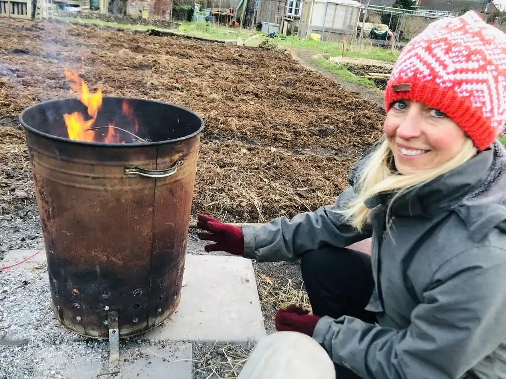 Bonfire on an allotment plot