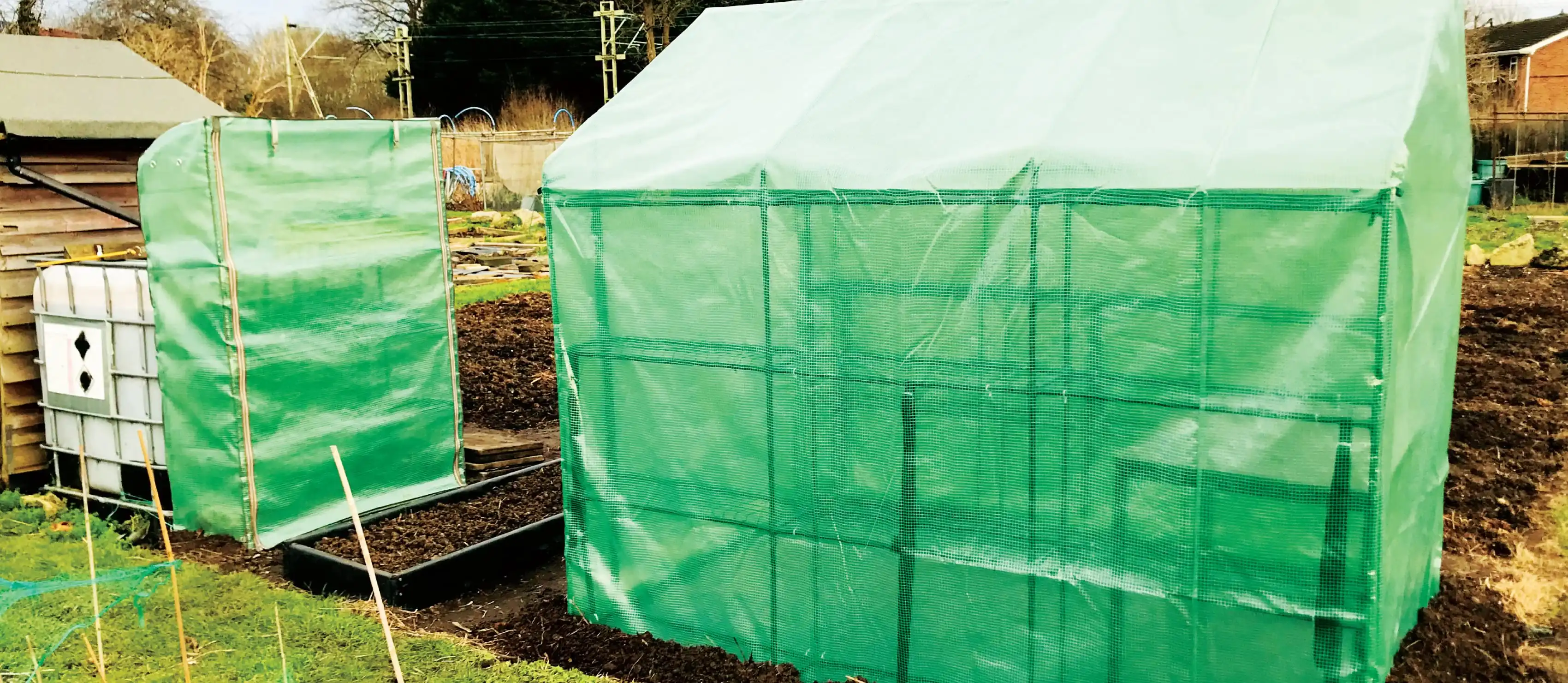 Outsunny greenhouse on allotment