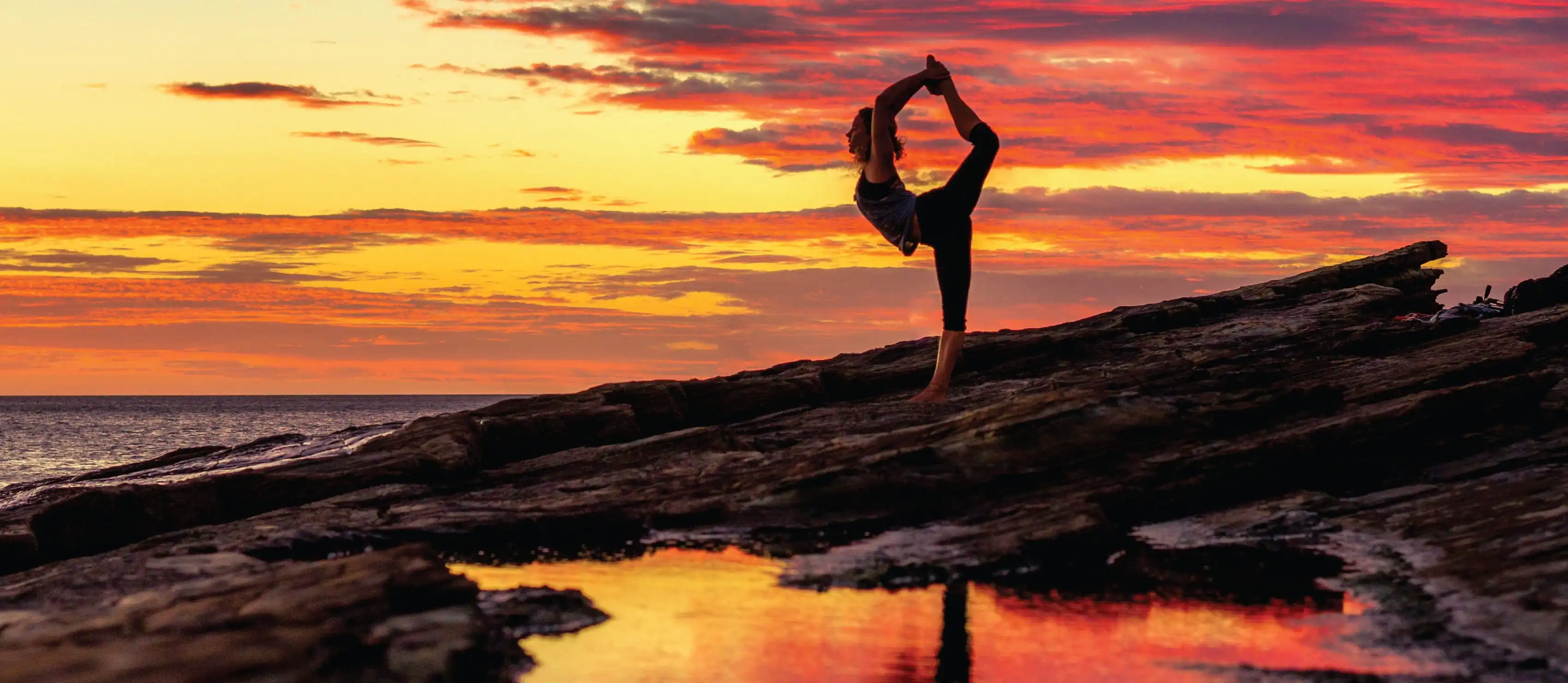 Yoga in front of sunset