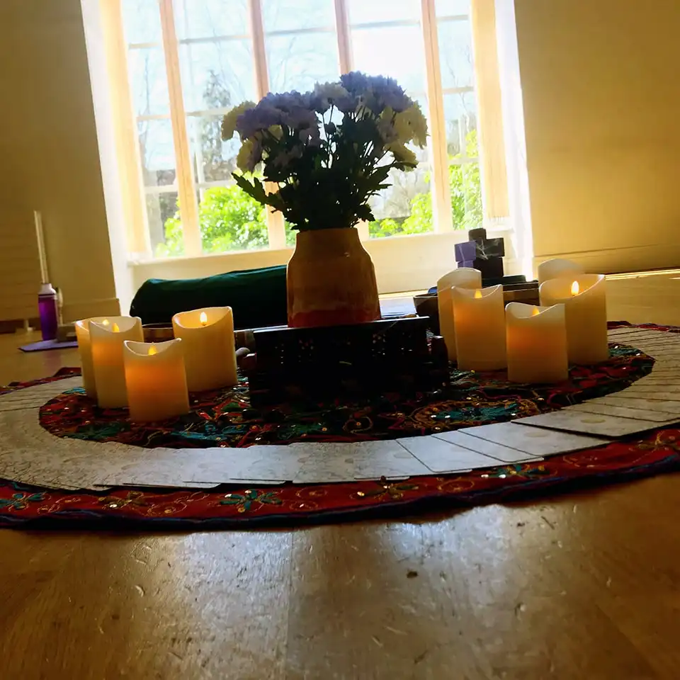 Yin yoga class set up