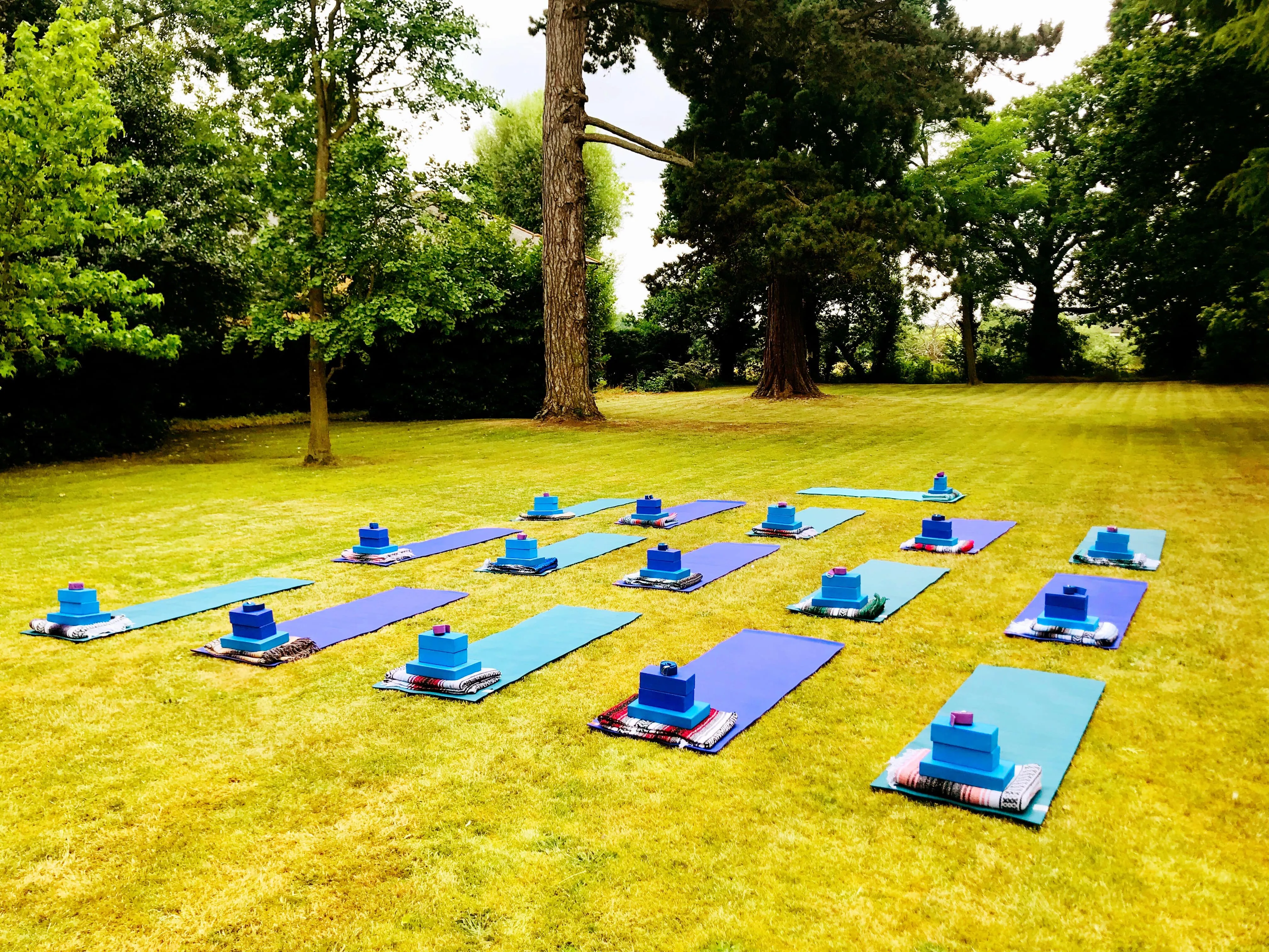 Yoga Herts outdoor yoga at Goffs Oak House.