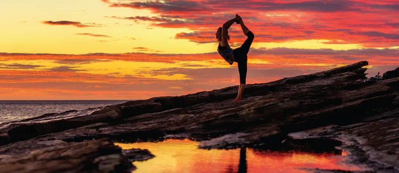 Yoga in front of sunset