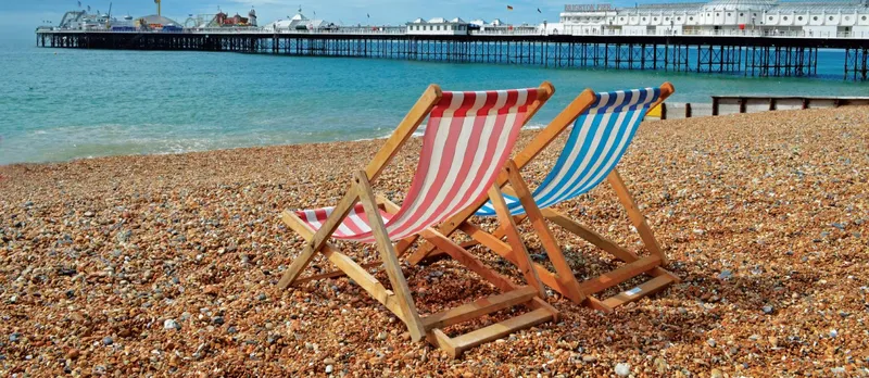 Deck chairs on the beach