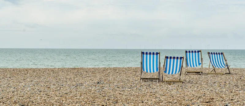 Deck chairs on the beach