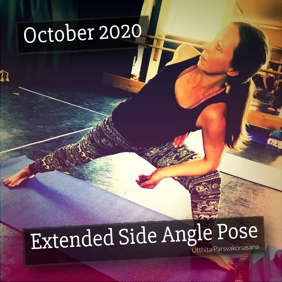 Extended side angle pose.